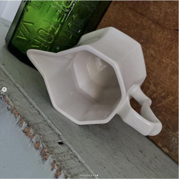 Vintage Independence Ironstone Interpace Japan Octagonal White Creamer - Picture 9 of 9